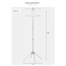 2X Présentoir Cintre Vêtement Pliable Trépied Vapeur Support Chiffons Fer Support Suspendu Vêtements Étendoir Gris