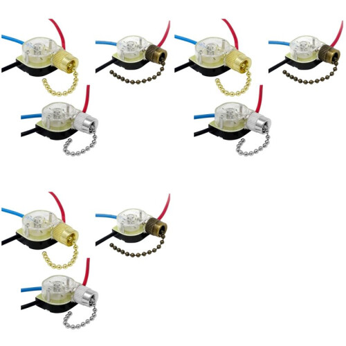 9Pack Ceiling Fan Light  ZE-110 Fan  3 Way Speed Fan  Ceiling Pull Chain  Replacement 1