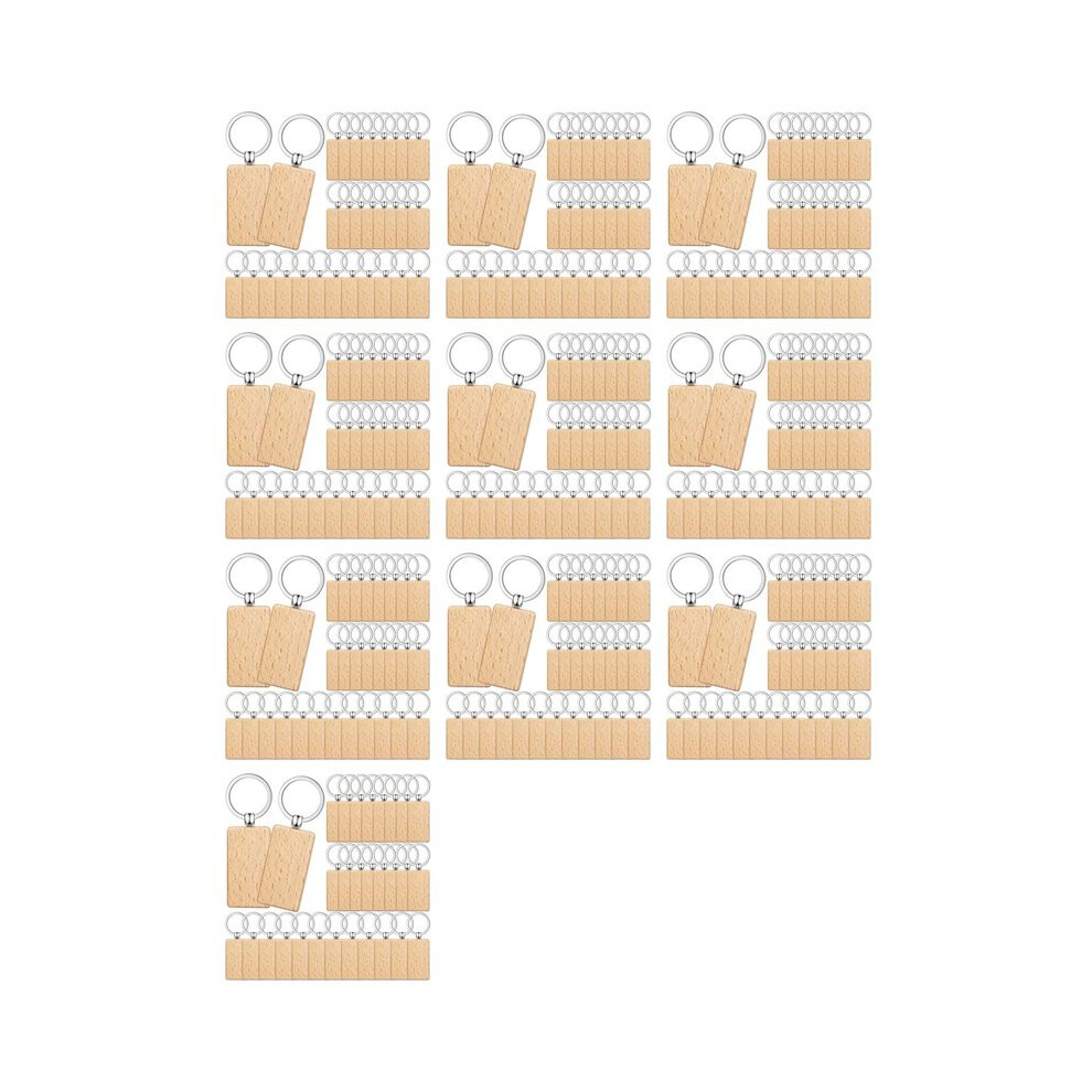 500 Pieces Blank Wooden Key Tag Key Engraving Blanks Unfinished Wood Keychain Key Ring Key Tags For Diy Crafts,Rectangle 6033720964165