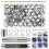 240 Set Kit Occhielli Occhielli Occhielli, Kit Occhielli Occhielli da 1/2 Pollice con Strumenti e Scatola Portaoggetti Argento 4