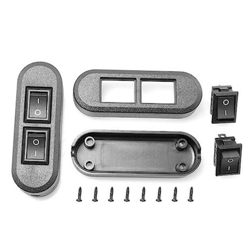 10X Embedded Wire  Black Duplex  Straight-Through Rocker  Suitable for Dual-Control Desk Lamp 2