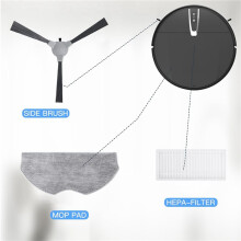 8x Accessoirekits voor ROPVACNIC S1, voor Tipdiy G90, voor Betboyles V75S, voor VIPSUN Z1 Robotstofzuiger Vervangend Onderdeel