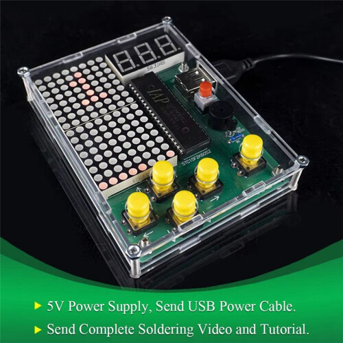 DIY Pixel Game Maker Kit Electronics DIY Soldering Project Practice Solder Learning Assembly with Shell Race Car Games 2