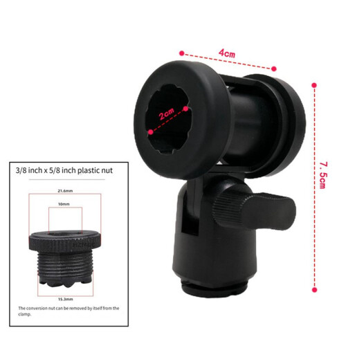 4x Shockproof Clip Mic Clips Adjustable Mic Holders with Adapters ,Wireless Mic Clamp Mic Stands for C02 2