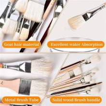Mopp-Pinsel für Acrylmalerei, 100-Teiliges Glasurpinsel-Set für Töpferwaren, Mopp-Pinsel-Set Aus Ziegenhaarmischung für Töpferwaren-Acrylfarbe