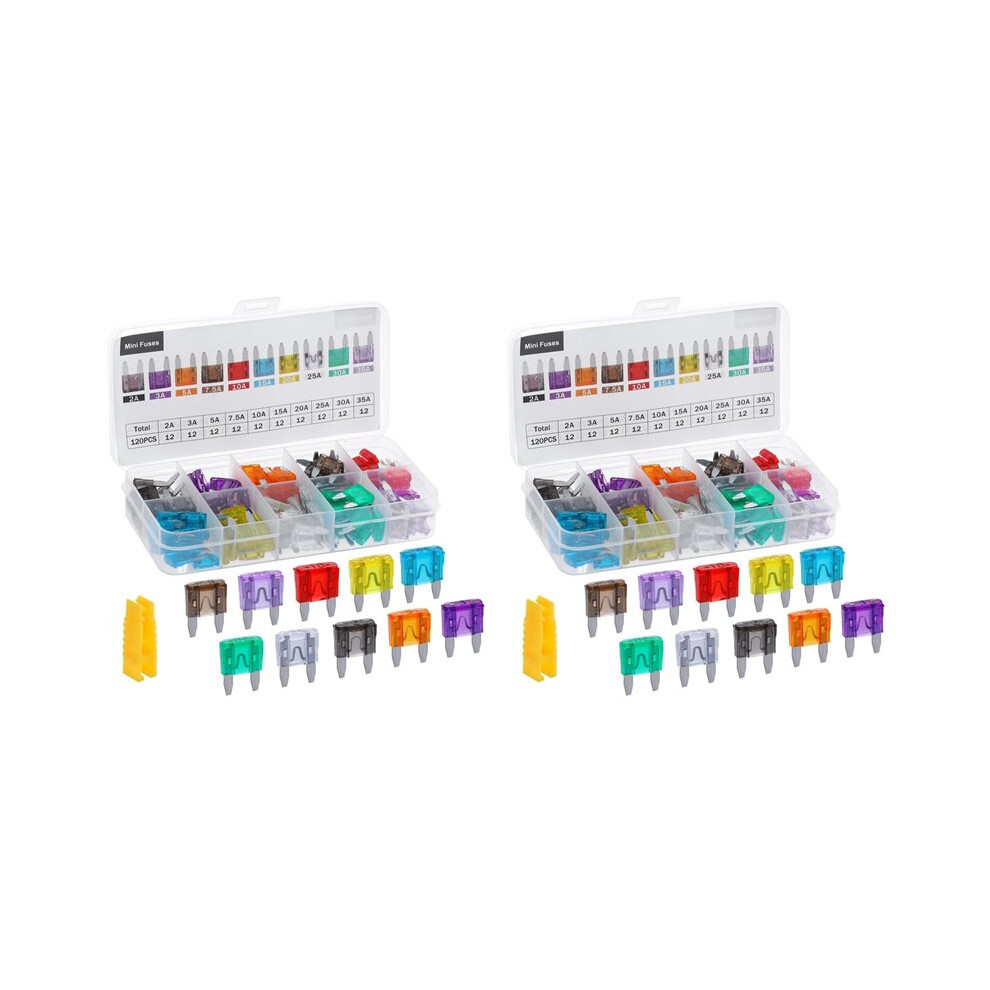 240 Pieces Fuse Kit, Car Fuses Assortment Kit - Size(2A/3A/5A/7.5A/10A/15A/20A/25A/30A/35A) For Cars, Trucks 6034206119550