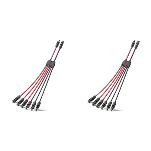 2X Solar Parallel Connectors, 2-3 Panels, 10AWG Y Branch Adapter Cable, Waterproof