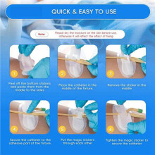 48pcs Catheter Stabilization Device,Self Adhesive Catheter Tube Urinary Leg Bag Holder Sticker, for PEG/G/Feeding White