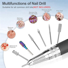 2X Nail Drill Handpiece for UP200 Machine, 35000RPM Professional Electric Nail File Handle Replacement 3 Pins, Low Noise