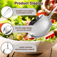 Serving Spoons Large,16Pcs Stainless Steel Buffet Serving Spoon Long Handle Soup Spoons Cooking Spoon,for Home