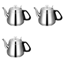 3X Bule de Aço Inoxidável com Infusor, Bule com Infusor Chaleira de Alta Capacidade de 1,5L, para Água Fervente, Fogão