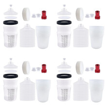 40X Paint Sprayer Mixing Cup Liner and Cap System for HVLP Spray Guns, Automotive Paint SprayGun 20 Oz (600 Ml) Kit
