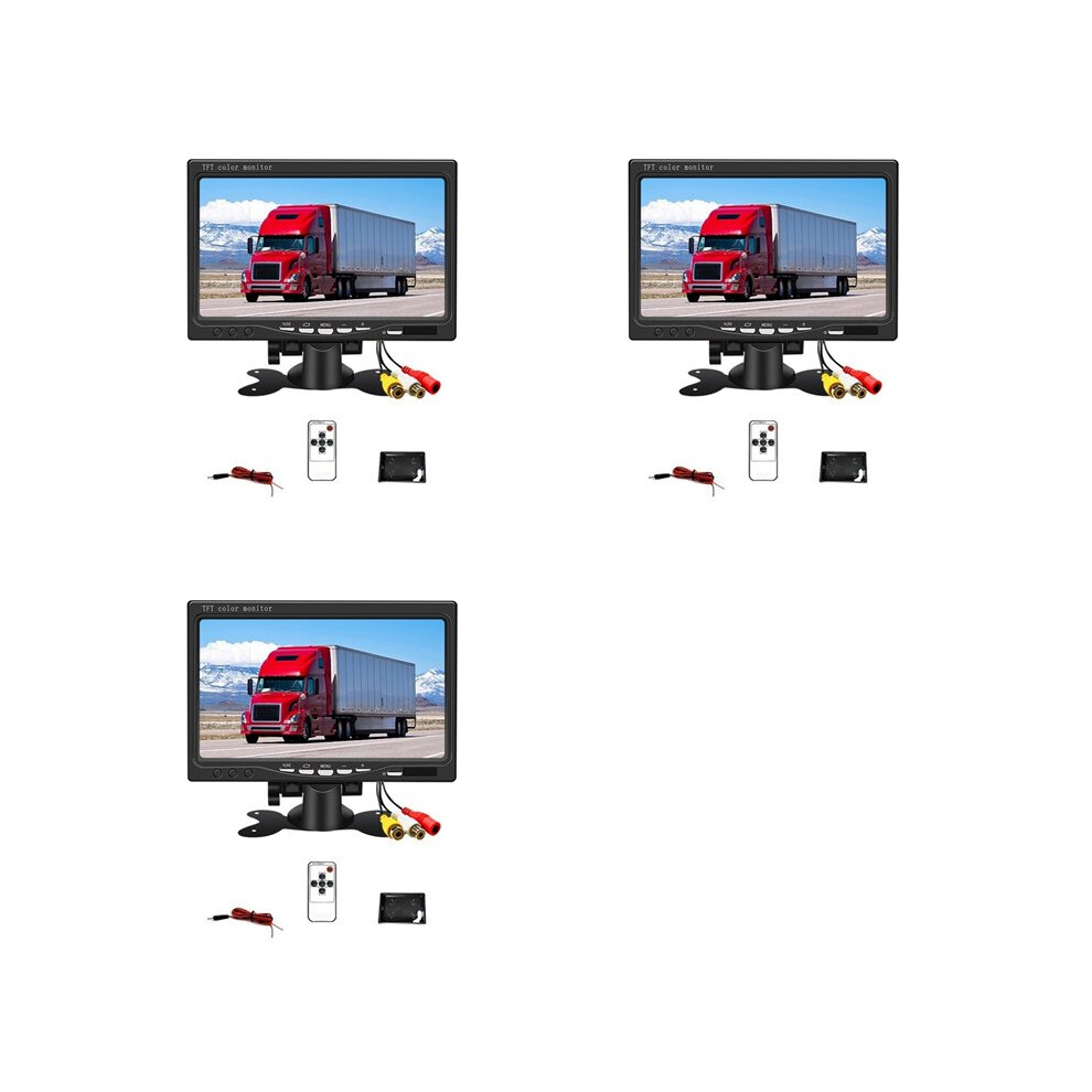 3X 12V 7Inch Car Monitor 16:9 800X480 Lcd Rearview Monitor With 2 Way Video Input For Rear View Camera Parking Reverse 6032294168382