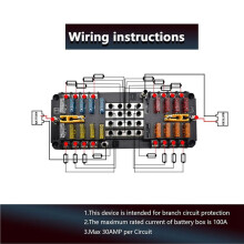 2X 20 Way Blade Fuse Block 16 Circuit Fuse Holder Fuse SUB Panel with Ground and Cover
