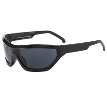 (BlackFrameGrayLens)Occhiali da sole uomo Y2k con montatura pc e lenti grigie ideali per protezione solare e tendenze moda