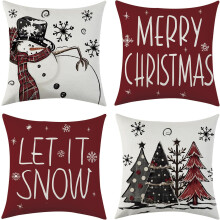 Kissenbezüge aus Leinen, weihnachtlich, Set mit 4 Stück, 40x40 cm, dekorativ — leinen kissenbezüge 40x40, set mit 4 kissenbezügen