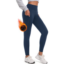 MOVE BEYOND Women’s Thermal Sport Leggings with Warm Lining and Pockets Blue L — move beyond thermal leggings, women thermal leggings