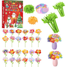 Calendario de Adviento DIY Kit para Crear Flores Ramo Navideño — juguetes creativos, regalo niña, set manualidades