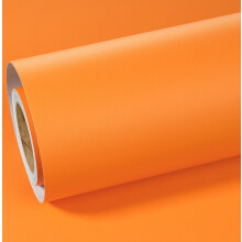 Selbstklebende Wandtapete Vinyl-Wandbeklebung 60 cm x 5 m Orange — selbstklebende tapete, vinylfolie, rewallpaper 60 cm, orange folie, matt tapez