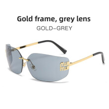 (Light Gray)Schicke Metall-Sonnenbrille im geometrischen Stil mit PC-Gläsern für Freizeitkleidung Autofahren und
