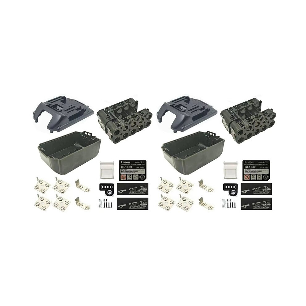 2X Bl1830b Lithium Ion Battery Case 10X18650 For 18V Box Top Bottom Shell Led Sticker Housings 6031240062064
