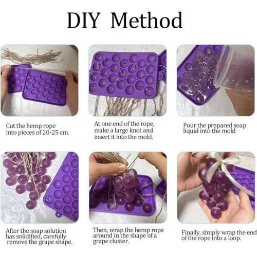 4X Silicone DIY Soap Making Kit Grape Soaps Molds Exquisite Mold for Handmade Soap Making Gift (Without Soaps) 2