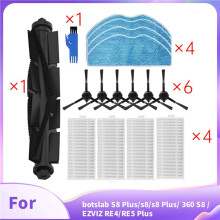2 Sets voor Botslab S8 /S8/S8 / 360 S8 / EZVIZ RE4/RE5  Stofzuigeronderdelen Hoofdborstel Filters Dweil