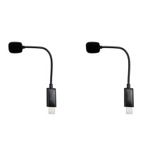 2X Tragbares USB-Mikrofon, Einstellbares -Mikrofon, Anti-Rausch--USB-Mikrofon für Laptop/PC