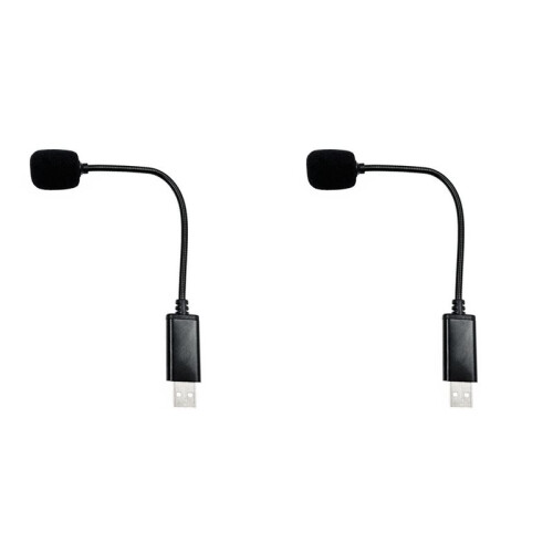 2X Microfono USB Portatile Regolabile  MIC Anti-Rumore  Microfono USB per Computer Portatile/PC