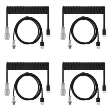 4X Usb Keyboard Cable Black Coiled Keyboard Usb Type C Cable DIY Aviation Plug Cable Connector Gaming Usb Keyboard Cable
