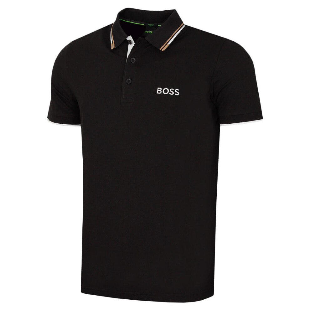 Hugo Boss (Xl, Black) Mens Paddy Pro Boss Contrast Stripe Golf Polo Shirt