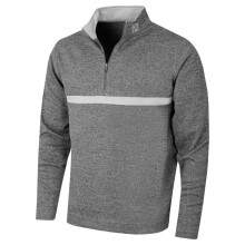 (XXL, Heather Grey) Footjoy Mens Inset Stripe Midlayer Stretch Wicking Golf Sweater