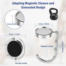 8Pcs Portable Folding Bag Hanger, Practical Folding Bag Hook,Alloy Handbag Table Hook, Multipurpose Purse Key Holder