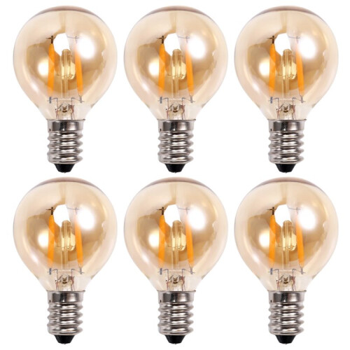 12Pcs 1.5W LED G40 Replacement Bulb 220V Retro Globe Gold Dimmable Bulb for Indoor/Outdoor String Lights E14 Base 1