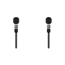 2X Handheld Wireless Microphone Adapter with Windshield Foam for Wireless Lavalier Microphone
