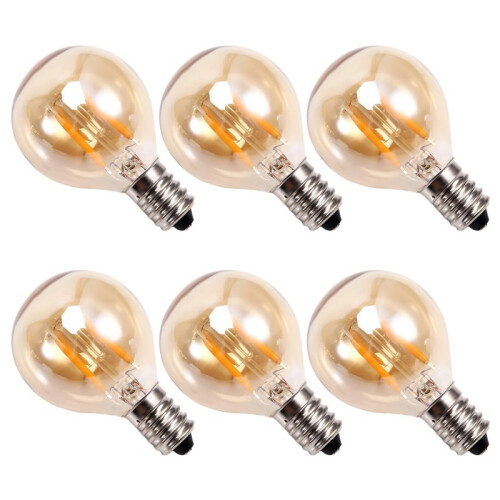 12Pcs 1.5W LED G40 Replacement Bulb 220V Retro Globe Gold Dimmable Bulb for Indoor/Outdoor String Lights E14 Base 2