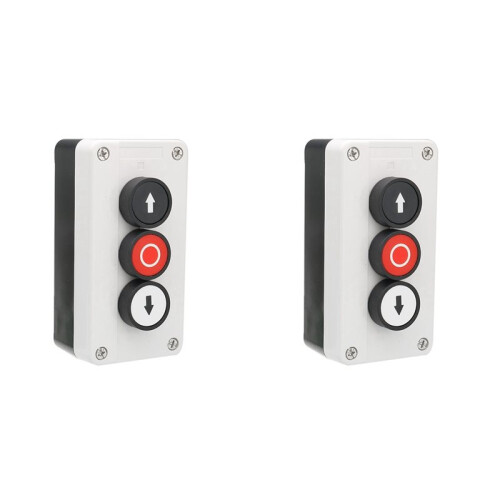 2X Push Button Station with  Down Arrows, Stop Button for Hoist & Roller Shutter Doors