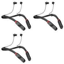 3X -Kopfhörer mit Nackenbügel, Kabellose Stereo-Ohrhörer mit Mikrofon und Extra Langer Spielzeit, Wasserdichte Sport-Ohrhörer