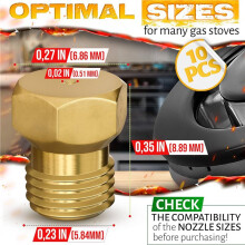 20 Pcs Propane to Natural Gas Conversion Kit-M6 X 0.75mm,0.5mm Brass Nozzle Gas Conversion Kit for Gas Stoves and Grills
