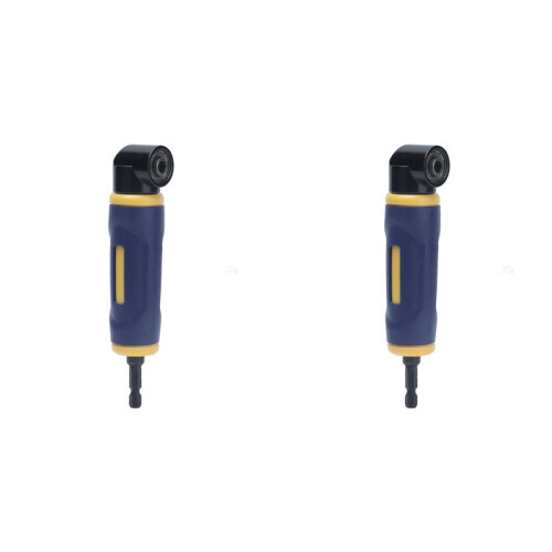 2X Extension Screwdriver Curved Screwdriver Right Angle Drill Adapter 90 Degree Yellow and  Drill Bit Attachment