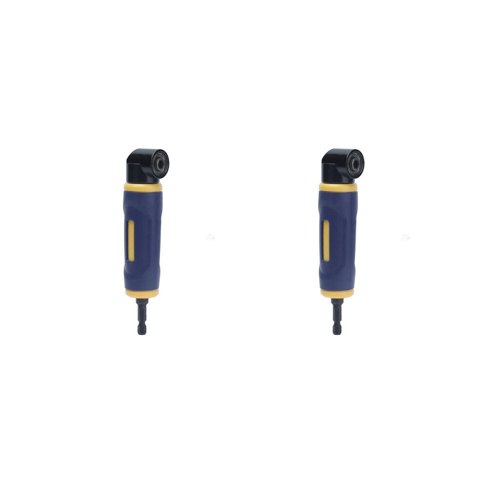 2X Extension Screwdriver Curved Screwdriver Right Angle Drill Adapter 90 Degree Yellow And Drill Bit Attachment 4711274941567