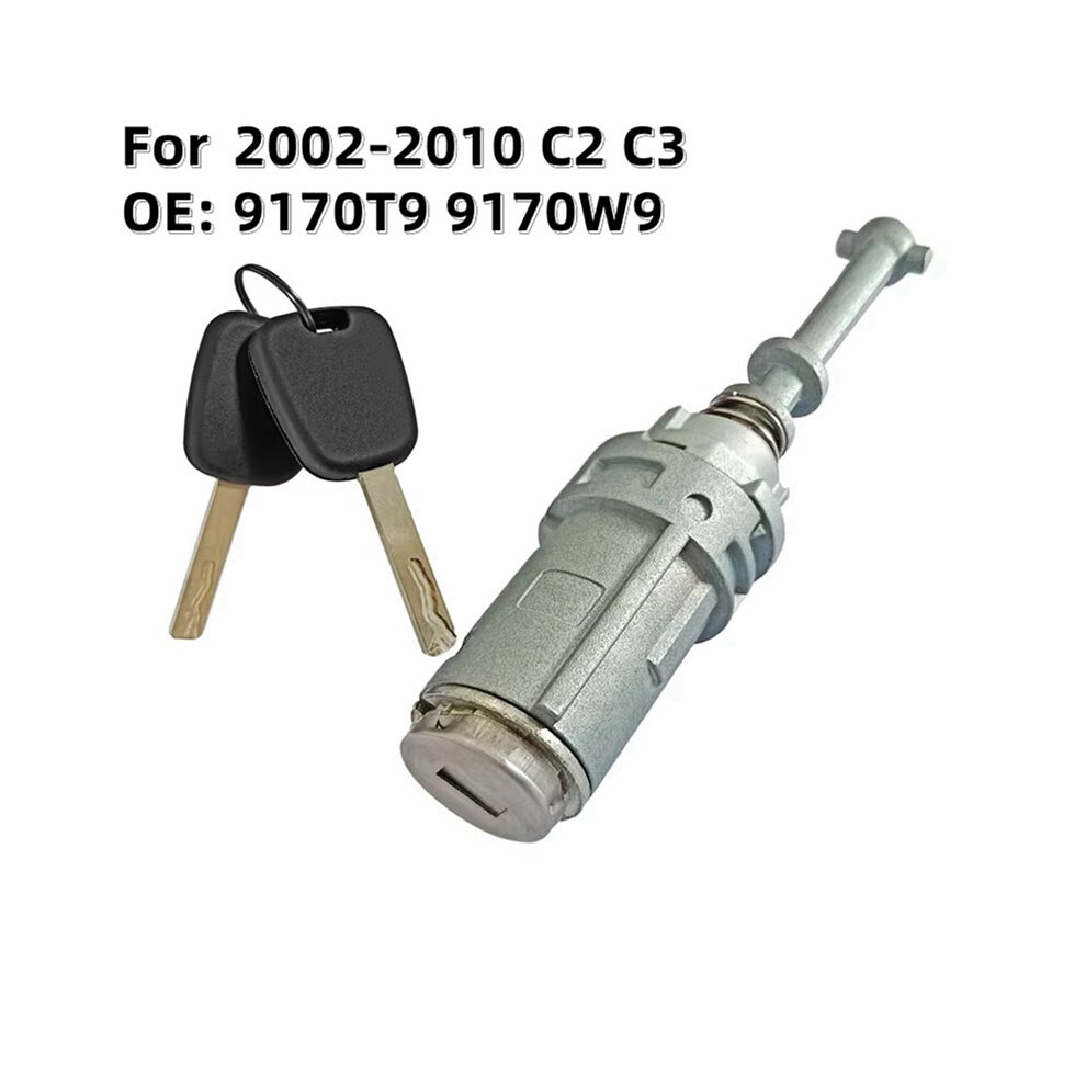 2X Car Door Lock Cylinder With 4 Keys Left Door Lock Cylinder 9170T9 9170W9 For C2 C3 2002-2010 4713001646950