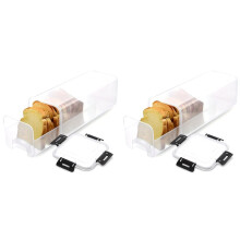 2X Bread Storage Container with Drawer Tray,Plastic Bread Box with Airtight Lid,Loaf Bread Keeper,Bread Holder