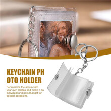 Small Photo Album Keychain 16 Pictures Book Holder Keyring DIY Gifts for Boyfriend Girlfriend
