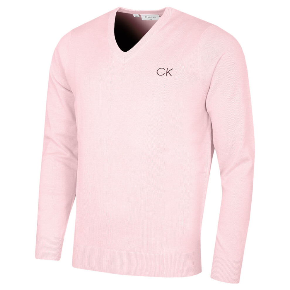 Calvin Klein (Xxl, ) Mens 2026 Durable Comfort V-Neck Tour Golf Sweater Pink