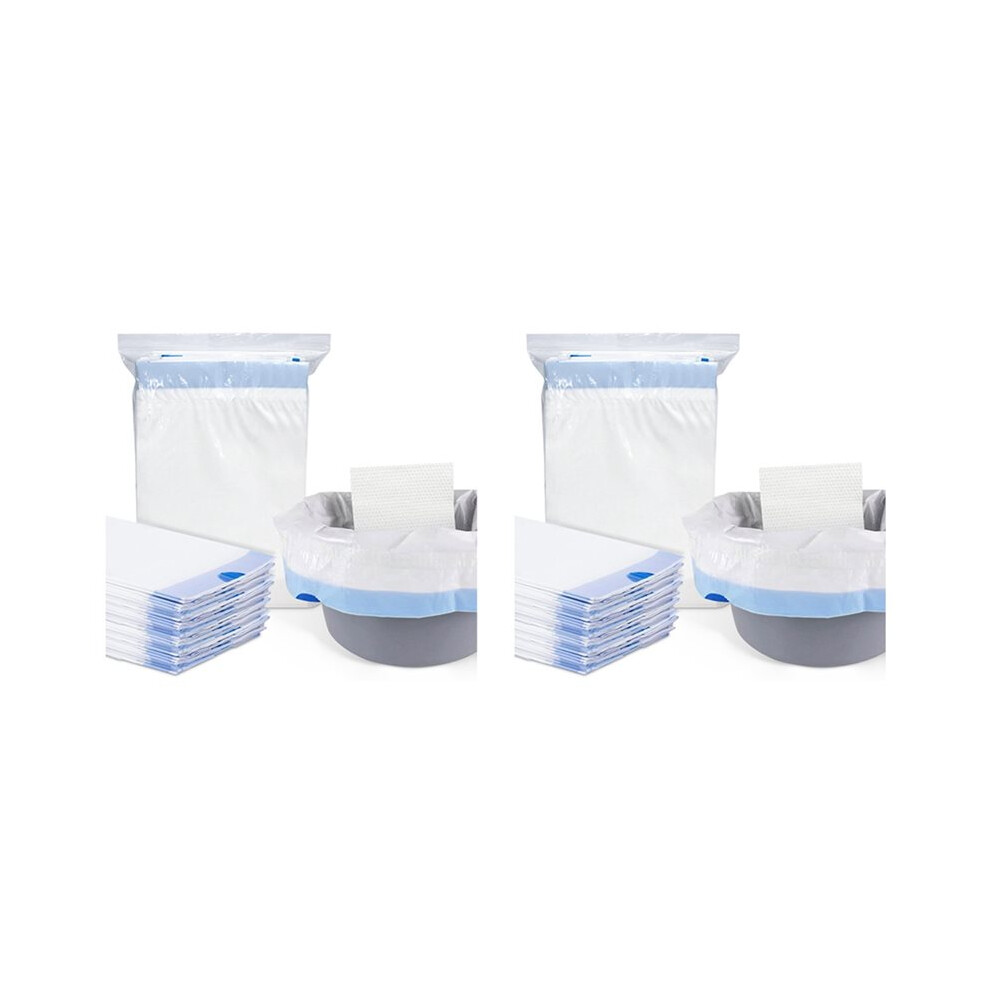 80 Packs Commode Liners with 80 Absorbent Pads, Leak-Proof Disposable Toilet Bags for Adults, for Bedside Toilet Chairs
