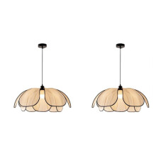 2X Vintage Handgeweven Lotus Eetkamer Kroonluchter Slaapkamer Woonkamer Lamp E27 Lampkop 3 Kleuren Licht AC85-265v
