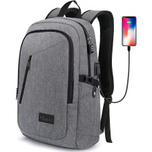 Mancro Ryggsäck för Laptop, Anti-stöld Ryggsäck för Män, USB-laddning, Vattentålig