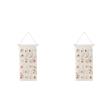 2X Fabric Christmas Calendar with Pockets24 Days Countdown Calendar Hanging Storage Bag