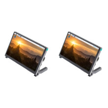 2 Conjunto Pantalla Táctil Capacitiva de 7 Pulgadas para Raspberry Pi 1024x600 IPS HD Pantalla Táctil Compatible con Pantalla Secundaria de
